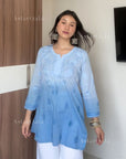 AstarQala - Eliza Ombre Mul Cotton Chikankari Short Kurti Top - Kurti & Palazzo - 102_2a8111f1-11e2-4cdf-857a-8f43435f7151
