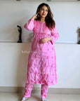 AstarQala - Jannat Chikankari Rayon 2 Piece Kurta & Pant Set - - 133_e043127a-d4bf-4f0b-ae52-77f0f842fe65