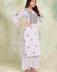 AstarQala - Eshra Chikankari Cotton Kurta For Women's - - 144