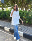 AstarQala - Nura Chanderi Straight Chikankari Short Kurti Top - Kashmiri & Lucknowi - - 144_27cf1c79-c129-4650-a17b-527ecc236f1b