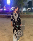 AstarQala - Hira Modal Long Straight Chikankari Kurta & Kurta Set For Women - Black - 157_e106dad0-ce89-462b-b0d2-f7d171879617
