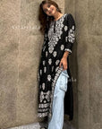 AstarQala - Hira Modal Long Straight Chikankari Kurta & Kurta Set For Women - - 158_aaf3066c-3ab0-4faa-923e-12edf686f915