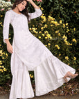 AstarQala - Daani Chaikankari Muslin Modal 2 Piece Kurta & Sharara Set For Women's - - 169_23015da6-1398-46b0-afbd-7b12c7129d15