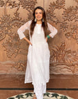 AstarQala - Jiya Georgette Straight Chikankari Kurta For Women - White - 16_d97a9cd7-3c08-4f9e-8403-904ba0c042fa