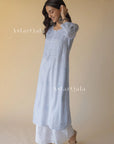 AstarQala - Bahaa Modal Long Chikankari Kurta For Women - Blue - 197_4081559d-b342-4309-a6ef-44b83fe5e1f1