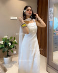 AstarQala - Bushra Rayon Chikankari Sleeveless Long Strap Kurti - White Kurti - 204_2985a428-baa6-43c2-a74e-b8a09c6d3fd6