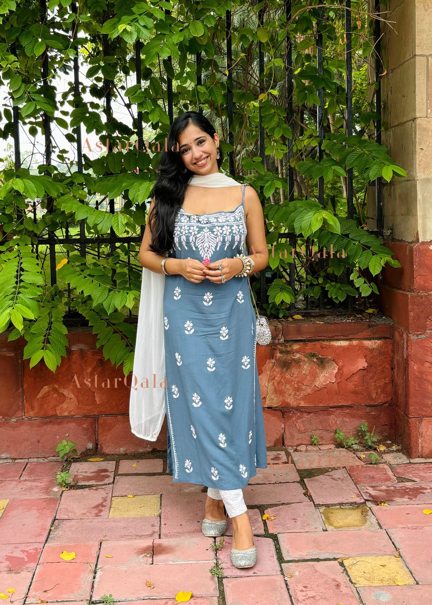 AstarQala - Bushra Rayon Chikankari Sleeveless Long Strap Kurti - - 231_c011f508-faa5-46c6-9524-4b3d7b9b004b