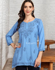 AstarQala - Taya Chikankari Rayon Short Kurti Top - - 233_f35da981-9e6e-4bc6-b920-fe894cb2cf2b