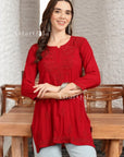 AstarQala - Taya Chikankari Rayon Short Kurti Top - - 235_cc205eb5-e713-4721-92f2-bcfb43d9fe90