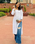 AstarQala - Chandani Chikankari Rayon Straight Kurta For Women - - 243