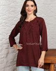 AstarQala - Taya Chikankari Rayon Short Kurti Top - - 244_d51cf865-36fa-4544-987f-92f4a56fa943