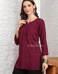 AstarQala - Taya Chikankari Rayon Short Kurti Top - - 246_d0ede8f2-edbc-464d-9f97-02c3659624c6