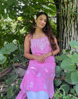 AstarQala - Bushra Rayon Chikankari Sleeveless Long Strap Kurti - Pink Kurti - 248_45176e08-547d-4328-94e6-bfda22166afe