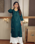 AstarQala - Safina Rayon Cotton Chikankari Solid Women's Long Kurta - - 24