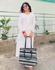 AstarQala - Vaani Cotton 2 Piece Chikankari Kurta & Palazzo Set For Women - White - 250