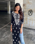 AstarQala - Sehar Rayon Straight Chikankari Kurta For Women - - 254