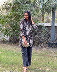 AstarQala - Aiish Straight Chiffon Chikankari Printed Short Kurta Top For Women - - 255