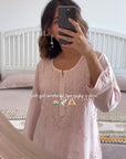 AstarQala - Bahaa Modal Long Chikankari Kurta For Women - Pink - 257_3c554594-e92f-4632-8813-271e4b42da40