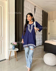 AstarQala - Heer Chikankari Rayon Straight Short Kurta Top - - 269