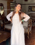 AstarQala - Jiya Georgette Straight Chikankari Kurta For Women - - 271