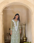 AstarQala - Mahira Leheriya Long Kota Doria Chikankari Kurta For Women - - 272_d9422e60-8b43-45c1-91bc-ef8aced4b829