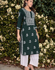 AstarQala - Chandani Chikankari Rayon Straight Kurta For Women - - 276
