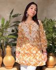 AstarQala - Jehan Chikankari Mulmul Short Kurti - Yellow - 277_f3696d46-71ca-4723-91fb-93ecb6bbde2a