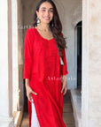 AstarQala - Gazala Rayon Straight Chikankari Kurta For Women - - 285