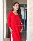 AstarQala - Gazala Rayon Straight Chikankari Kurta For Women - - 287