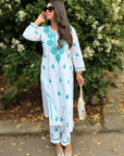 AstarQala - Inaya Cotton Chikankari Women's Kurta Set For Women - - 30-Photoroom