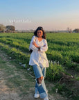 AstarQala - Sukh Short Chanderi Chikankari Kurti - - 304