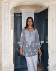 AstarQala - Liba Modal Short Chikankari Kurti Top - - 309_5d2b9841-22b6-445f-8fc9-5b93c08e0100