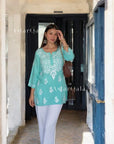 AstarQala - Liba Modal Short Chikankari Kurti Top - - 319