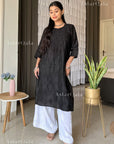 AstarQala - Aspara Chanderi Embroidered Straight Long Kurta For Women - - 33_73604cdc-47bc-44ae-bdff-3f06b7995052
