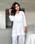 AstarQala - Kari Chikankari Short Kurti & Palazzo Co-ord Set in Rayon for Women - - 346_f273f712-f6a2-40c2-bcf4-2a194b0e395d