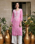 AstarQala - Sehar Rayon Straight Chikankari Kurta For Women - - 351