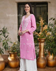 AstarQala - Sehar Rayon Straight Chikankari Kurta For Women - - 352_e42b486e-ce3a-4f00-8e54-d6c1773d942f