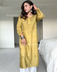 AstarQala - Mehar Chanderi Chikankari Straight Long Kurta For Women - - 359_abe6903a-dd4c-4bed-a728-293481ca4c99