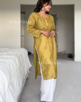 AstarQala - Mehar Chanderi Chikankari Straight Long Kurta For Women - - 363_235ae374-5350-4608-a35c-9591c8468862