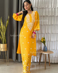 AstarQala - Ada Chikankari Rayon Straight Kurta Set For Women - - 365
