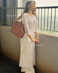 AstarQala - Gurbani Modal Long Straight Chikankari Kurta & Kurta Set For Women - White - 367_d96da98a-4a6d-4bd4-ae30-91e06b6c8f5b