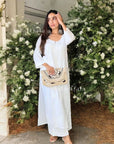 AstarQala - Razeka Chanderi Mukaish Chikankari Kurta & Kurta Set For Women - White - 383_956978fc-b0aa-4e06-b4b7-65f1f28fc328