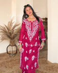 AstarQala - Faiza Chikankari Rayon Kurta Set - - 389