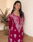AstarQala - Faiza Chikankari Rayon Kurta Set - - 392