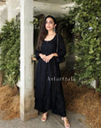 AstarQala - Razeka Chanderi Mukaish Chikankari Kurta & Kurta Set For Women - Black - 393_1e790c70-e89b-4be9-ac4f-a0565abfe33b