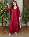 AstarQala - Razeka Chanderi Mukaish Chikankari Kurta & Kurta Set For Women - - 396_d9685b00-67e8-4958-8a94-1bdd450c619f