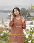 AstarQala - Mehwish Viscose Chikankari Short Kurta Top For Women - Brown - 415_42a6c957-3466-47ca-bc20-bfbf8bd74a24