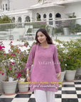 AstarQala - Mehwish Viscose Chikankari Short Kurta Top For Women - Lilac - 422_0930d850-a583-4970-bfaa-be622a31dbb4