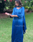 AstarQala - Ulfat Chikankari Rayon Ombré 3 Piece Kurta Set With Dupatta - Ombre Blue - 424_c135434e-c00e-4324-80ed-cf0a621f463f