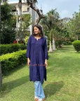 AstarQala - Gazala Rayon Straight Chikankari Kurta For Women - - 428